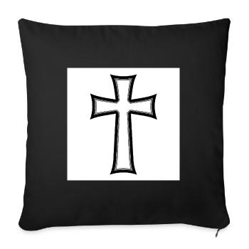 Under the Sign of the Cross - Faith & Hope - Sofa pillowcase 17,3'' x 17,3'' (45 x 45 cm) - black - Front