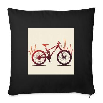 Heartbeat & Adrenaline – Mountain Bike Love - Sofa pillowcase 17,3'' x 17,3'' (45 x 45 cm) - black - Front