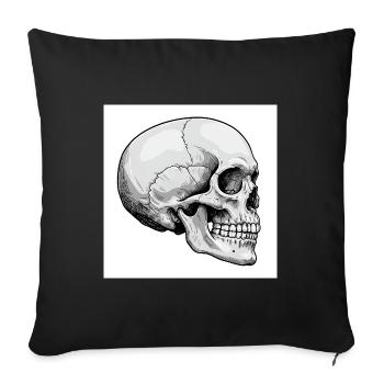 Skull: Symbol of the imperishable - Sofa pillowcase 17,3'' x 17,3'' (45 x 45 cm) - black - Front