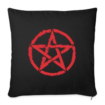 Pentagramme pour les athées et les satanistes ou les gothiques - Housse de coussin décorative 45 x 45 cm - noir - Devant