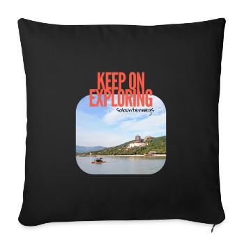 Keep on Exploring – Reise China Sommerpalast - Sofa pillowcase 17,3'' x 17,3'' (45 x 45 cm) - black - Front