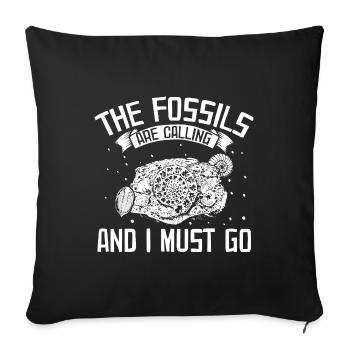 Fossil collectors | Fossils Collect Gift Idea - Sofa pillowcase 17,3'' x 17,3'' (45 x 45 cm) - black - Front