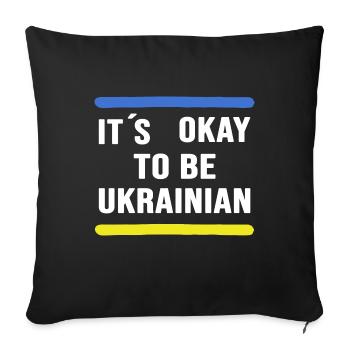 UKRAINE slava ukraini Ukrainian & Ukrainian - Sofa pillowcase 17,3'' x 17,3'' (45 x 45 cm) - black - Front