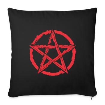 Pentagram for Atheists and Satanists or Goths - Sofa pillowcase 17,3'' x 17,3'' (45 x 45 cm) - black - Front