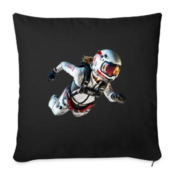 Skydiving Girl - Sofa pillowcase 17,3'' x 17,3'' (45 x 45 cm) - black - Front