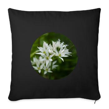 When the wild garlic blooms, it smells of leeks - Sofa pillowcase 17,3'' x 17,3'' (45 x 45 cm) - black - Front