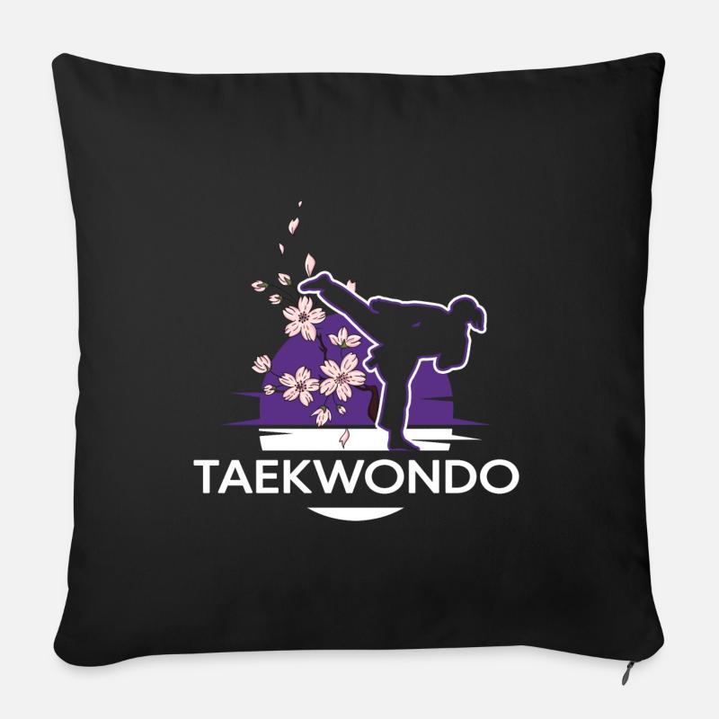 Allkampf Taekwondo-Girl TKD Tae-Kwon-Do - Sofakissenbezug 45 x 45 cm - Schwarz