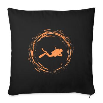 Diver - Sofa pillowcase 17,3'' x 17,3'' (45 x 45 cm) - black - Front