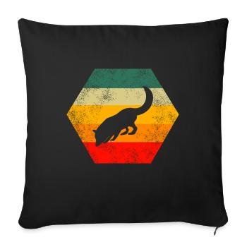 Renard Grunge Rétro - Housse de coussin décorative 45 x 45 cm - noir - Devant