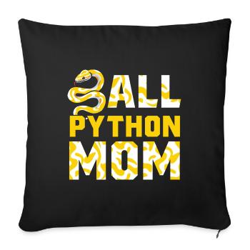 Banana Ball Python Herpétologiste Ball Python Maman - Housse de coussin décorative 45 x 45 cm - noir - Devant