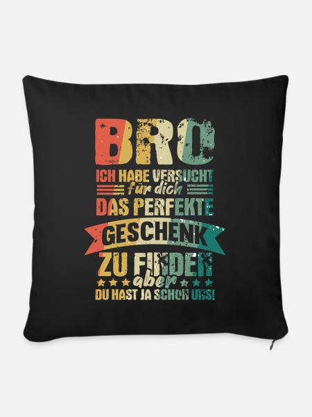 Bruder Geschenk Spruch Geschwister Vintage - Sofakissenbezug 45 x 45 cm - Schwarz