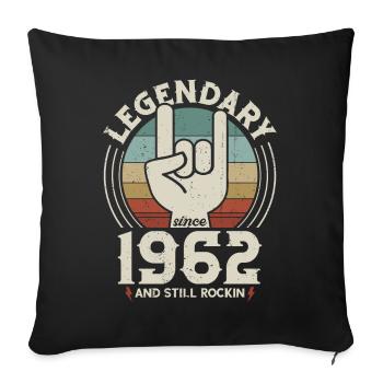 Anniversaire Né en 1962 Légendaire depuis 1962 - Housse de coussin décorative 45 x 45 cm - noir - Devant