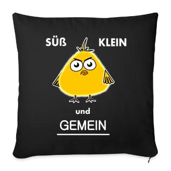 süß klein ung gemein - Sofakissenbezug 45 x 45 cm - Schwarz - Vorne