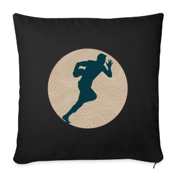 rugby player - Sofa pillowcase 17,3'' x 17,3'' (45 x 45 cm) - black - Front