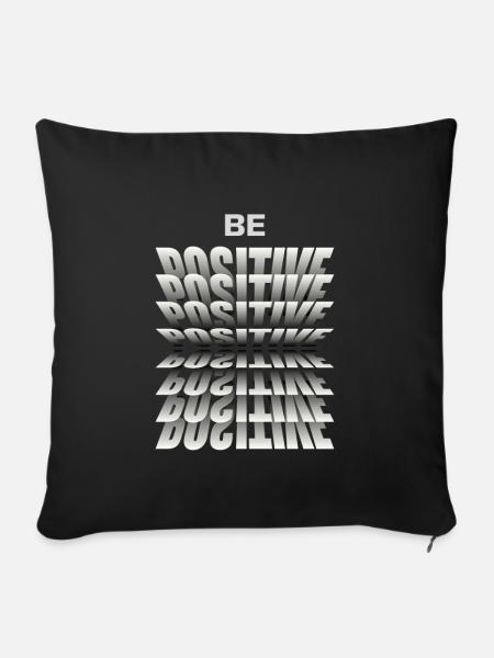 Be positive - Sofakissenbezug 45 x 45 cm - Schwarz