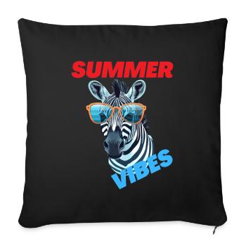 SUMMER VIBES - Sofakissenbezug 45 x 45 cm - Schwarz - Vorne