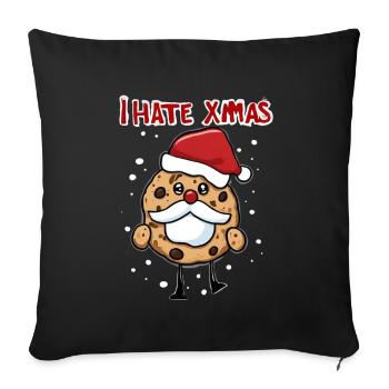 I Hate Christmas Funny Cookie Cookie Advent - Sofa pillowcase 17,3'' x 17,3'' (45 x 45 cm) - black - Front