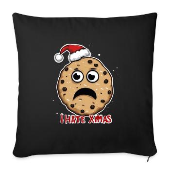 Je déteste Noël Funny Cookie Cookie Bake - Housse de coussin décorative 45 x 45 cm - noir - Devant
