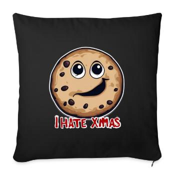 Je déteste Noël Funny Cookie Cookie Avent - Housse de coussin décorative 45 x 45 cm - noir - Devant