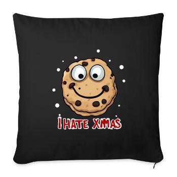 I Hate Christmas Funny Cookie Cookie Mares - Sofa pillowcase 17,3'' x 17,3'' (45 x 45 cm) - black - Front