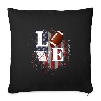 Football Love - Sofakissenbezug 45 x 45 cm - Schwarz - Vorne