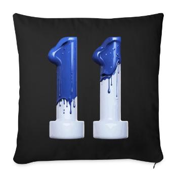 NON. 11 NUMÉRO 11 BLEU BLANC 11E ANNIVERSAIRE - Housse de coussin décorative 45 x 45 cm - noir - Devant