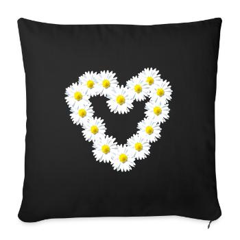 Heart Daisy Daisy Warm - Sofa pillowcase 17,3'' x 17,3'' (45 x 45 cm) - black - Front