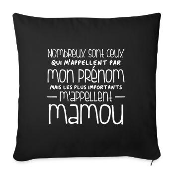 Humour Mamou - Housse de coussin décorative 45 x 45 cm - noir - Devant