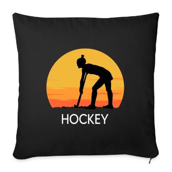Hockey Hockey-girl Feldhockey Hockeysport - Sofakissenbezug 45 x 45 cm - Schwarz - Vorne