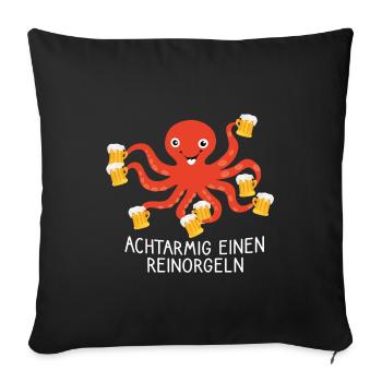 JGA T-Shirt Achtarmig einen reinorgeln - Sofakissenbezug 45 x 45 cm - Schwarz - Vorne
