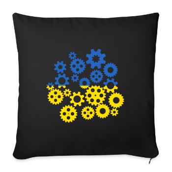 Ukraine Flag Gears Ukrainian Flag - Sofa pillowcase 17,3'' x 17,3'' (45 x 45 cm) - black - Front
