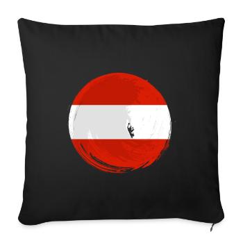 Drapeau de l’Autriche Drapeau autrichien AT - Housse de coussin décorative 45 x 45 cm - noir - Devant