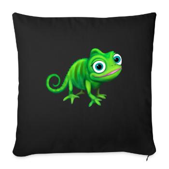 Chameleon green colorful and funny - Sofa pillowcase 17,3'' x 17,3'' (45 x 45 cm) - black - Front