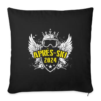 Apres Ski 2024 Après-Ski Urlaub - Sofakissenbezug 45 x 45 cm - Schwarz - Vorne