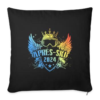 Après Ski 2024 Saying Colorful - Sofa pillowcase 17,3'' x 17,3'' (45 x 45 cm) - black - Front