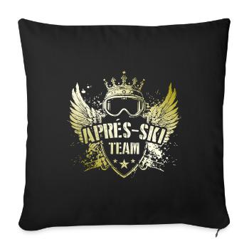 Apres Ski Team Ski Fahren - Sofakissenbezug 45 x 45 cm - Schwarz - Vorne