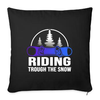 Snowboard Snowboard Word Freestyle Snowboarder - Housse de coussin décorative 45 x 45 cm - noir - Devant