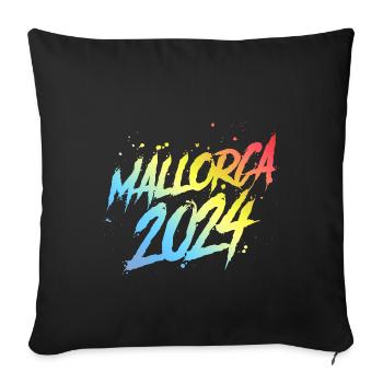 Mallorca 2024 Colorful Holiday Team - Sofa pillowcase 17,3'' x 17,3'' (45 x 45 cm) - black - Front