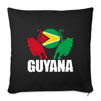 Guyana Drapeau Guyanaan National Animal Jaguar - Housse de coussin décorative 45 x 45 cm - noir - Devant