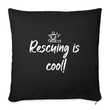 Rescuing is cool - Sofa pillowcase 17,3'' x 17,3'' (45 x 45 cm) - black - Front
