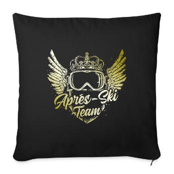 Apres Ski Team Ski Brille - Sofakissenbezug 45 x 45 cm - Schwarz - Vorne