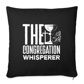 Pastor Appreciation Clergy Preacher Congregation - Sofa pillowcase 17,3'' x 17,3'' (45 x 45 cm) - black - Front