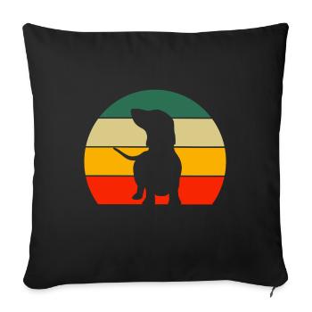 Dog Gift Retro Dog Lover Dachshund - Sofa pillowcase 17,3'' x 17,3'' (45 x 45 cm) - black - Front
