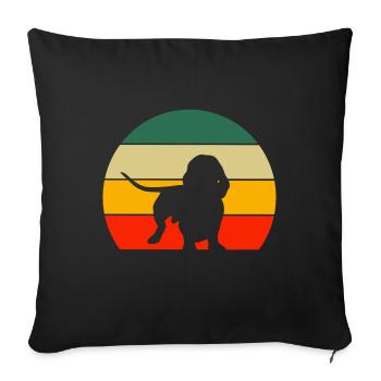 Retro Dog Dachshund - Sofa pillowcase 17,3'' x 17,3'' (45 x 45 cm) - black - Front