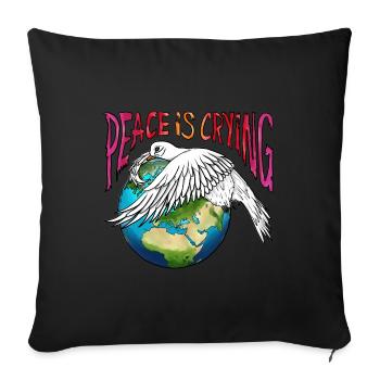 The Dove of Peace Weeps And Holds The Earth - Sofa pillowcase 17,3'' x 17,3'' (45 x 45 cm) - black - Front