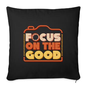 La photographie de photographe se concentre sur le bon appareil photo - Housse de coussin décorative 45 x 45 cm - noir - Devant