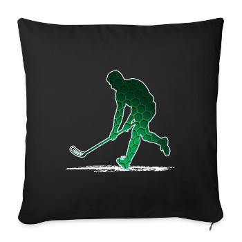 Floorballer Floorball Player Unihoc Floorball - Sofa pillowcase 17,3'' x 17,3'' (45 x 45 cm) - black - Front
