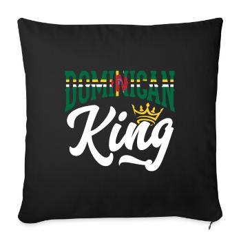 Dominican King Dominica Dominican Dominica Flag - Sofa pillowcase 17,3'' x 17,3'' (45 x 45 cm) - black - Front