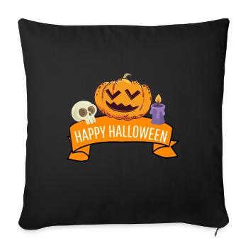 Citrouille aigre-douce Joyeux Halloween - Housse de coussin décorative 45 x 45 cm - noir - Devant
