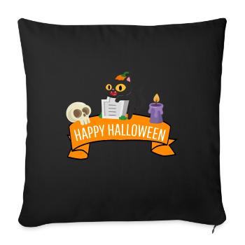 Pet Cats Costume Gift Happy Halloween - Sofa pillowcase 17,3'' x 17,3'' (45 x 45 cm) - black - Front